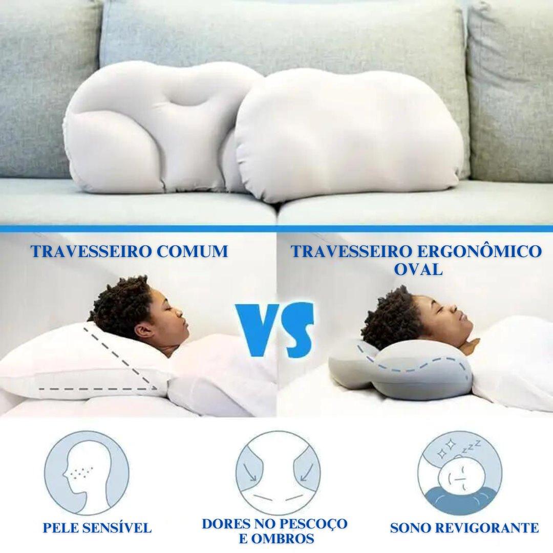 Travesseiro Ergonômico Oval de Espuma Premium Saintelle