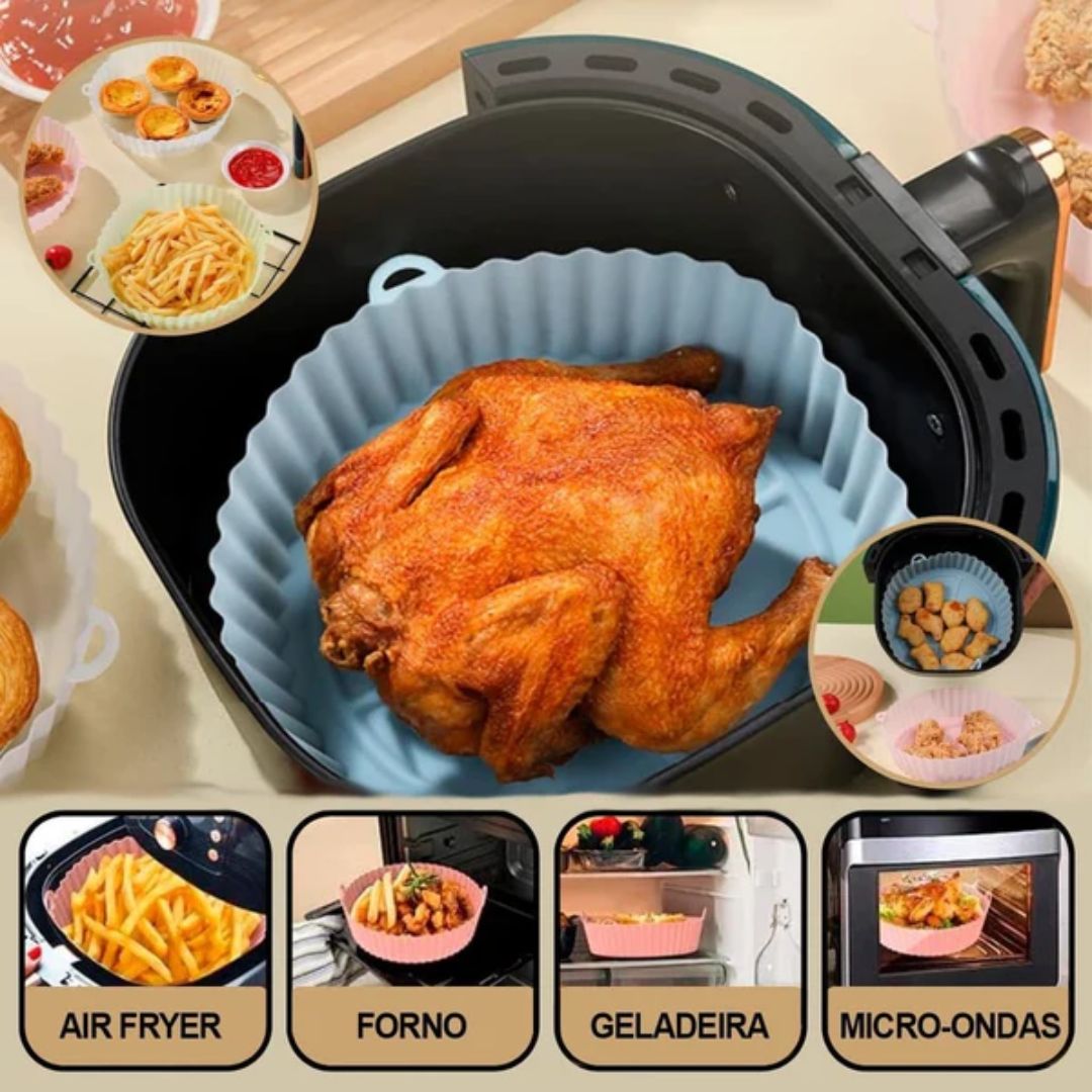 Kit 5 Formas Silicone Air Fryer Antiaderente