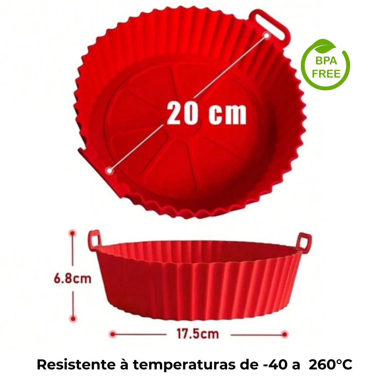 Kit 5 Formas Silicone Air Fryer Antiaderente