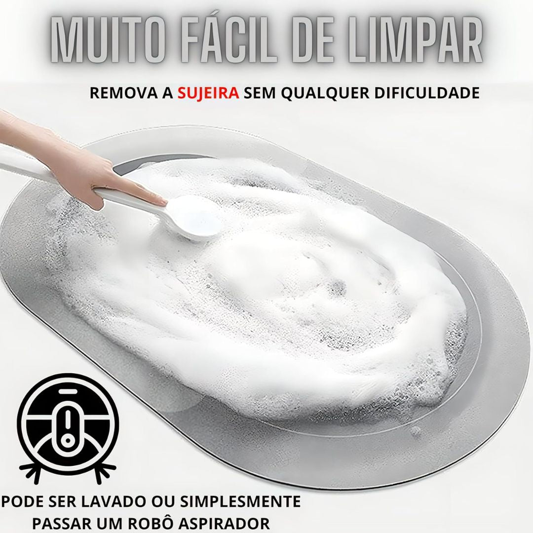 Tapete Mágico Antiderrapante Ultra Absorvente para Banheiro e Casa