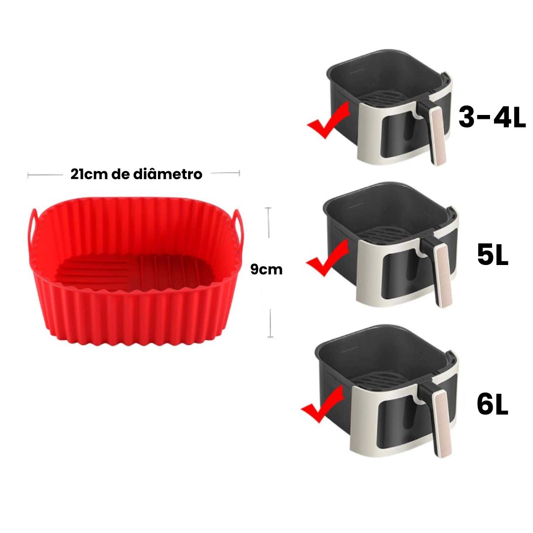 Bandeja de silicone quadrada para airfryer