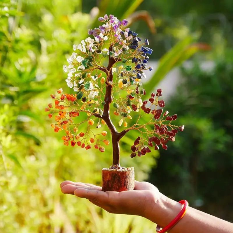 Árvore da Prosperidade 7 Chakras em Pedras Naturais - Feng Shui