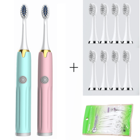 Kit 2 Escova de dentes elétrica Power Flass + 12 cabeças