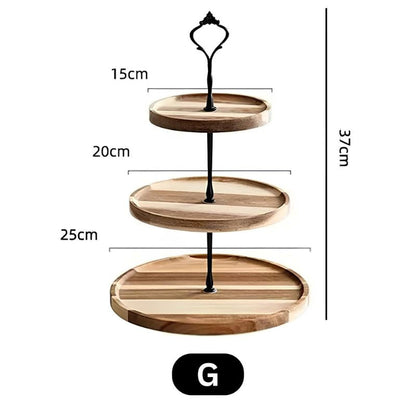 Bandeja e Suporte para Doces e Petiscos de 2 a 3 Andares em Madeira