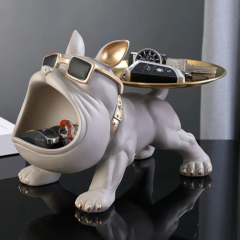 Estátua Bulldog Francês Decoração - Porta Objetos