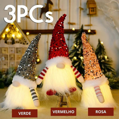 Gnomo de Natal Luminoso - Decoração de Natal