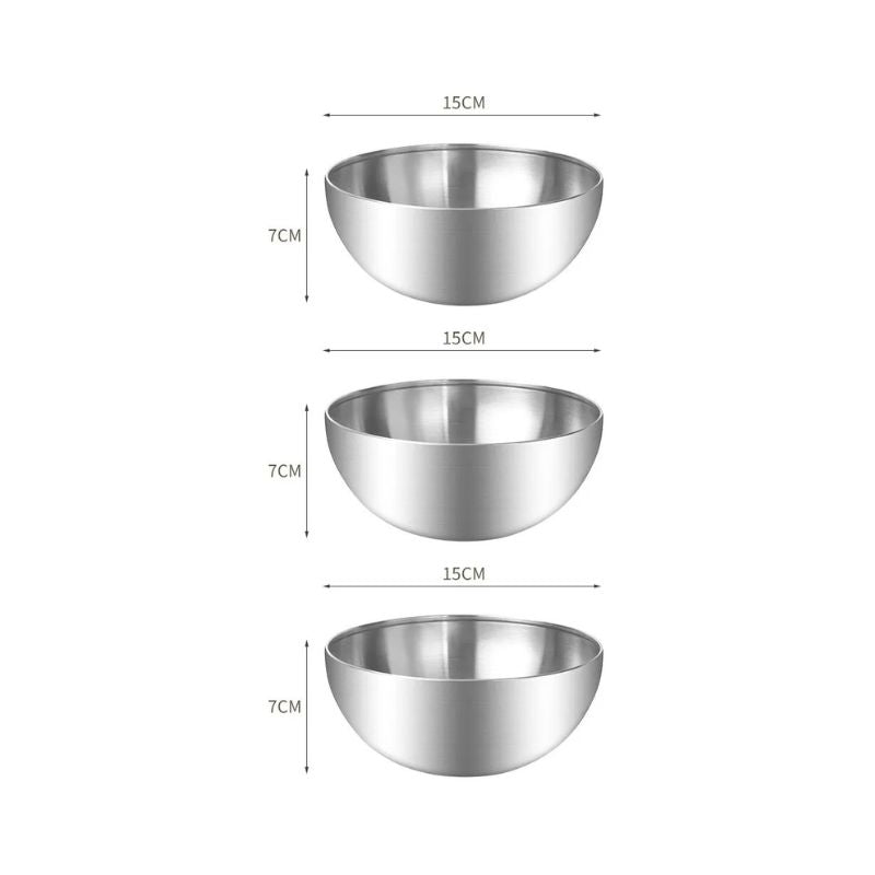 Kit Tigela em Aço Inox Premium Bowls