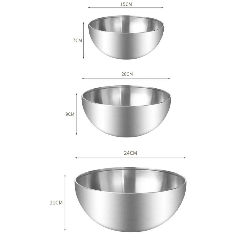 Kit Tigela em Aço Inox Premium Bowls