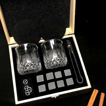 Kit Whisky Presente - Conjunto de Copos, Cubo de Gelos e Pegador