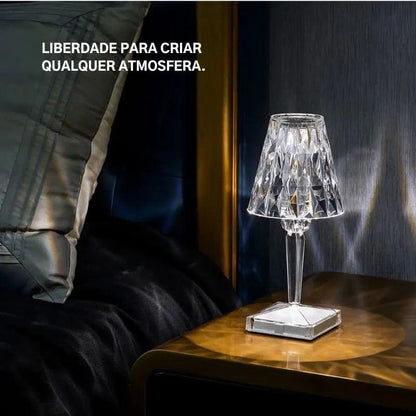 Luminária de Mesa Crystal Led Sem Fio 3 em 1 ™