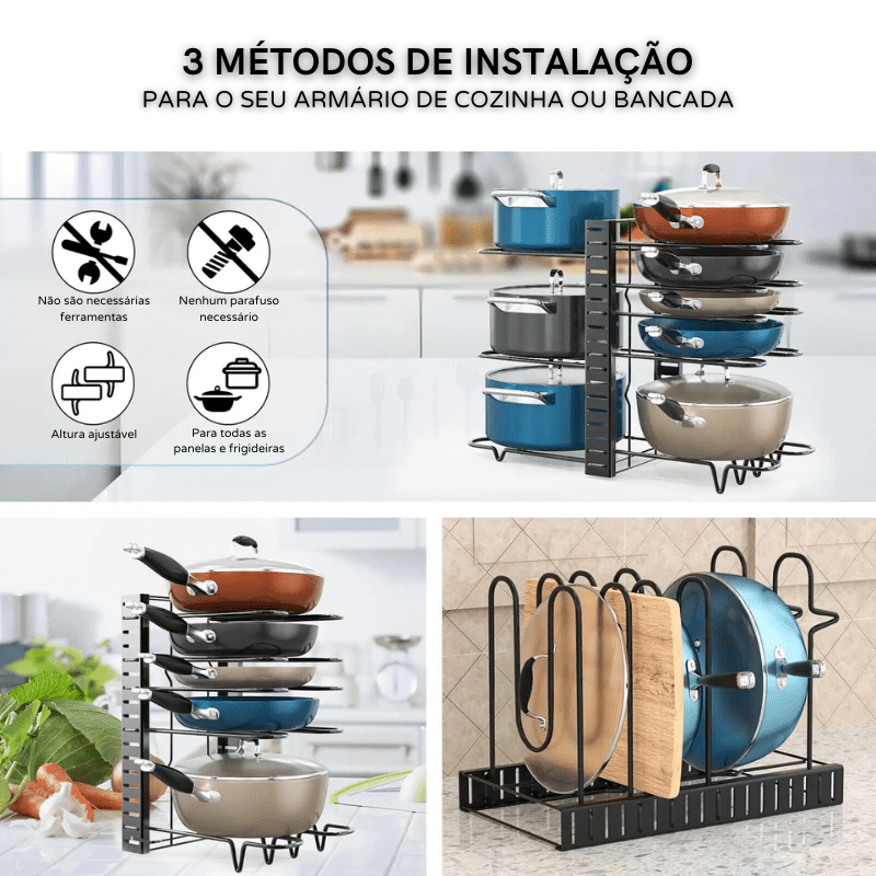 Organizador de Panelas para Armário de Cozinha