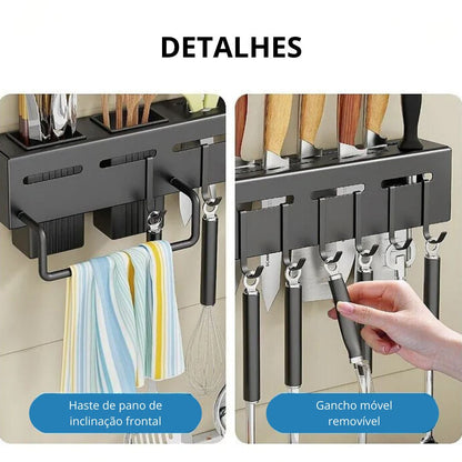 Organizador de Parede Saintelle para Utensílios de Cozinha em Aço Inoxidável - Para Melhor Organização Funcional