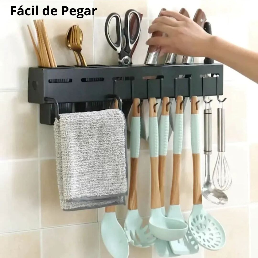 Organizador de Parede Saintelle para Utensílios de Cozinha em Aço Inoxidável - Para Melhor Organização Funcional