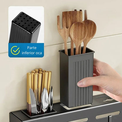 Organizador de Parede Saintelle para Utensílios de Cozinha em Aço Inoxidável - Para Melhor Organização Funcional