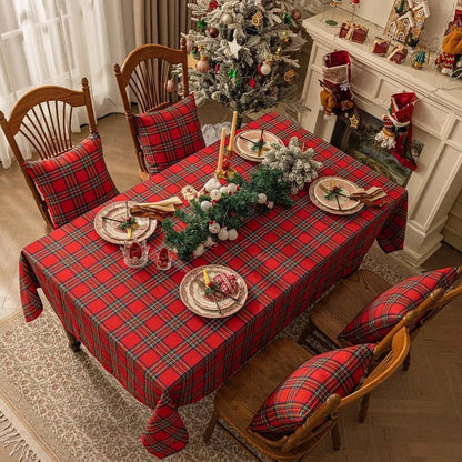 Toalha de Mesa de Natal Xadrez - Vários Tamanhos